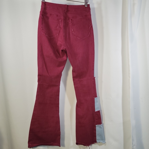 Patchwork Stretch Denim Bootcut Jeans, 27, BNWOT - Picture 2 of 3